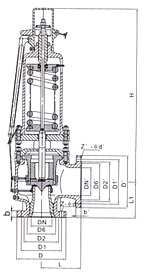 A48型高溫高壓全啟式安全閥結(jié)構(gòu)圖