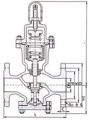 Y44H/Y型直接作用式波紋管減壓閥結構示意圖