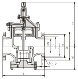 YGa43H/Y型高靈敏度大流量蒸汽減壓閥結(jié)構(gòu)示意圖