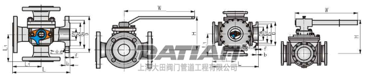 四通球閥外形圖