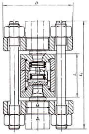 H72型對夾立式止回閥結(jié)構(gòu)示意圖