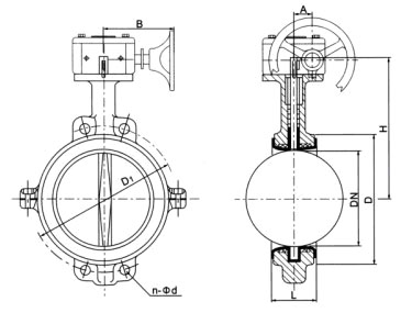 D371(半襯)、D371Fs(全襯)蝸輪對(duì)夾襯氟塑料蝶閥