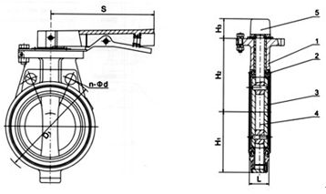 D71X(半襯)、D71J、D71H/Fs(全襯)襯夾襯膠蝶閥外形尺寸圖