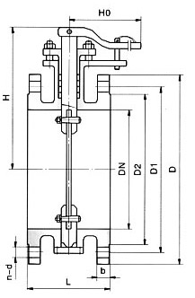 非密封型手動(dòng)空氣調(diào)節(jié)蝶閥結(jié)構(gòu)示意圖