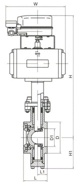 氣動V型調(diào)節(jié)球閥結構圖