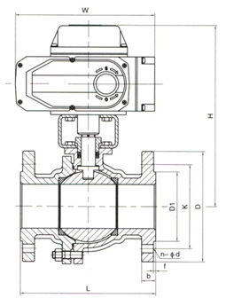 電動法蘭球閥結(jié)構(gòu)示意圖