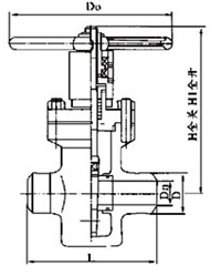 Z63 平行式焊接閘閥結(jié)構(gòu)示意圖